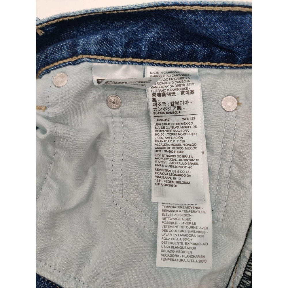 Levi's Size 30x30 Men's Low Pro Straight Jeans Med Wash Blue Jeans Distressed - Picture 7 of 14